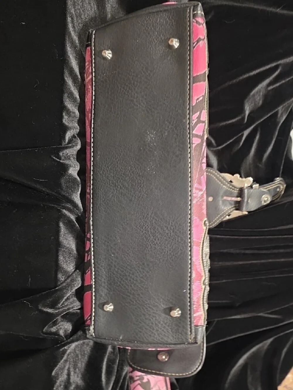 Embellished Pink Camo Western-Style Concealed Carry Handbag and Wallet Set